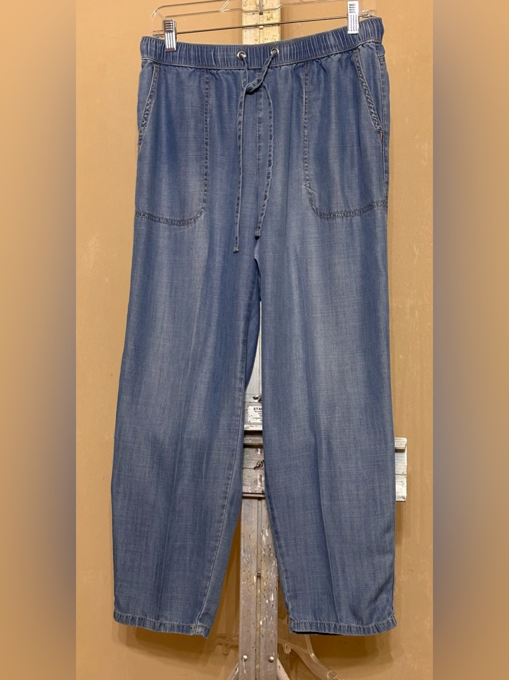 NURTURE by Westbound Relaxed Drawstring Jeans - Blue Sz MR